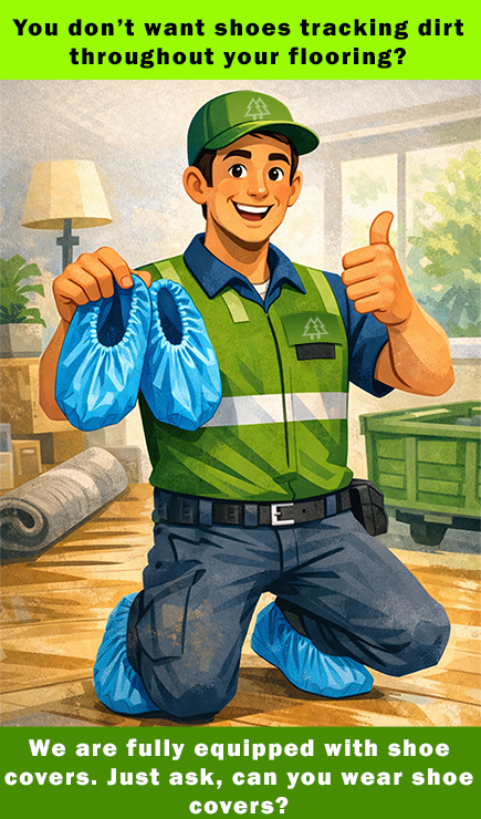 Big Green Junk Removal -We are fully equipped with shoe covers. Just ask, can you wear shoe covers